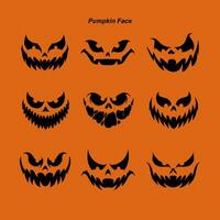 Flat halloween pumpkins collection vector