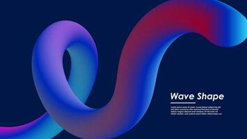 Wavy shape with gradient colors. Vector illustration