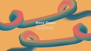 Wavy shape with gradient colors. Vector illustration