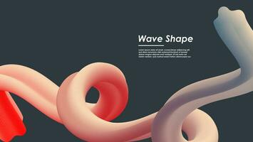 Wavy shape with gradient colors. Vector illustration