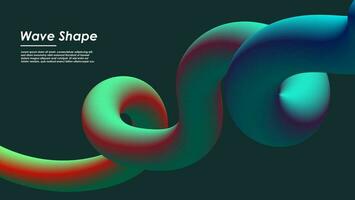 Wavy shape with gradient colors. Vector illustration