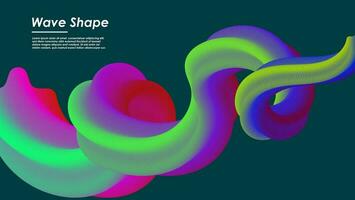 Wavy shape with gradient colors. Vector illustration