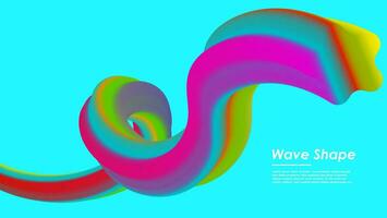 Wavy shape with gradient colors. Vector illustration
