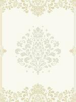 classic damask pattern border frame with text space, white background vector