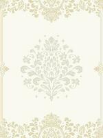 classic damask pattern border frame with text space, white background vector