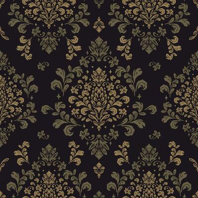 damask pattern with flowers and vintage tapestry motifs, perfect for fabrics and decoration