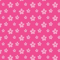 Vector seamless pattern with flowers and barbicore print. Pink pattern with a flower.