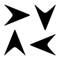 Arrows set of black flat icons, symbols, signs. Arrow icon. Vector Arrows for web design