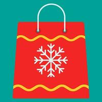 plano Navidad icono. vector antecedentes blanco y rojo. contento nuevo año fiesta y alegre Navidad. regalo y regalo paquete con copo de nieve signo. vector ilustración tienda o compras.