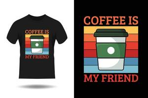 café es mi amigo camiseta diseño vector