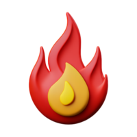 fuego 3d ilustración icono png