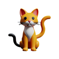 Cat 3d illustration icon png