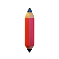 Illustration 3d de l'icône de l'éducation scolaire au crayon png