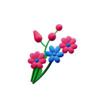 floral 3d icon illustration png