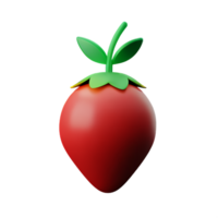 aardbei 3d renderen icoon illustratie png