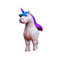 unicorno 3d interpretazione icona illustrazione png