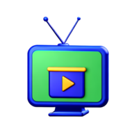 televisión 3d representación icono ilustración png