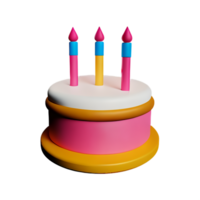 anniversaire gâteau 3d le rendu icône illustration png