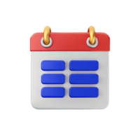 calendario 3d icona illustrazione png