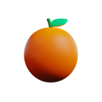 naranja 3d representación icono ilustración png