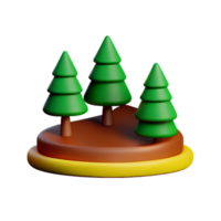 forest 3d rendering icon illustration png