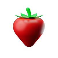 strawberry 3d rendering icon illustration png