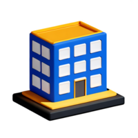 edificio 3d representación icono ilustración png