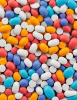 cuidado de la salud suministro apilar productos farmacéuticos pastillas y medicamento, generativo ai foto
