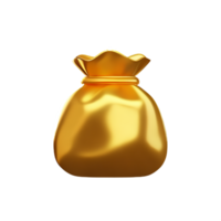 chinese new year icon gold coins-bag 3d render png