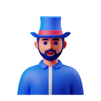 magician face 3d profession avatars illustrations png