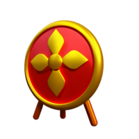 chinese new year icon gong drum 3d render png