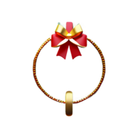 weihnachtskranz 3d mit goldener ringglockenillustration png