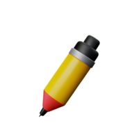 3d illustration of highlighter school education icon png