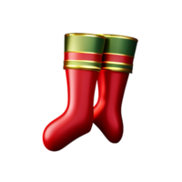 medias rojas de navidad 3d con ilustración de muérdago png