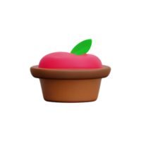 pudding with berries 3d breakfast icon png