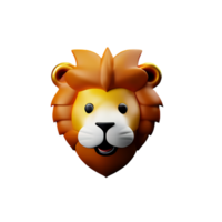 león 3d icono ilustración png