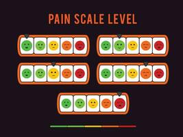 Pain measurement scale stress bright vector template. scale chart