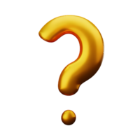 question mark 3d rendering icon illustration png