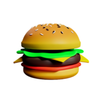 hamburguer 3d ícone ilustração png