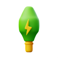 groen elektrisch energie 3d groen energie icoon png