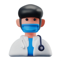 médico face personagem homem 3d médico png