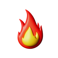 fuego 3d ilustración icono png