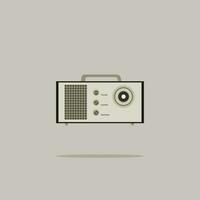 Illustration of a retro audio cassette player in flat design style. vector