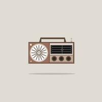 Illustration of a retro audio cassette player in flat design style. vector