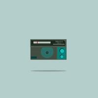 Illustration of a retro audio cassette player in flat design style. vector