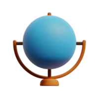 globe 3d rendering icon illustration png