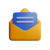 correo electrónico 3d representación icono ilustración png