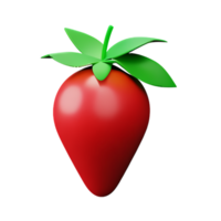 strawberry 3d rendering icon illustration png