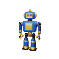 business chart with 3d render ai robot illustration png