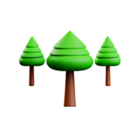 skog 3d tolkning ikon illustration png